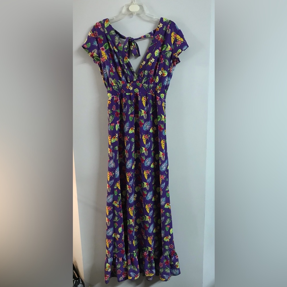 Romeo & Juliet Couture Purple Floral Maxi Dress Small